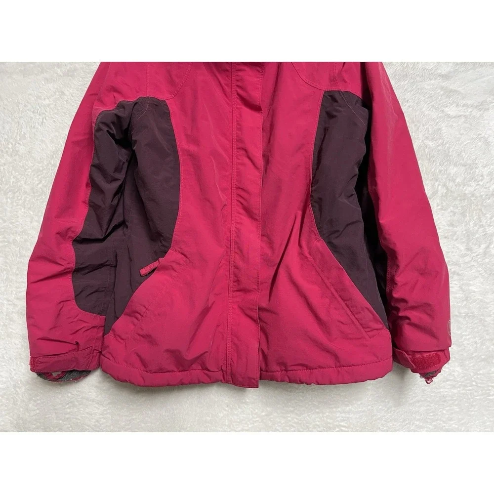 Lands' End Squall Girls M 10-12 Pink Hooded Fleece‎ Lined Winter Jacket